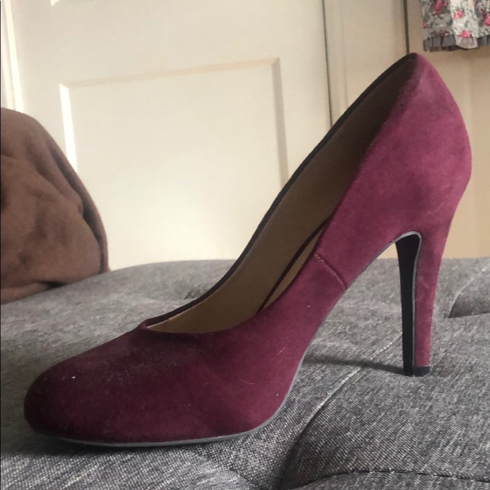 Plum colored heels.